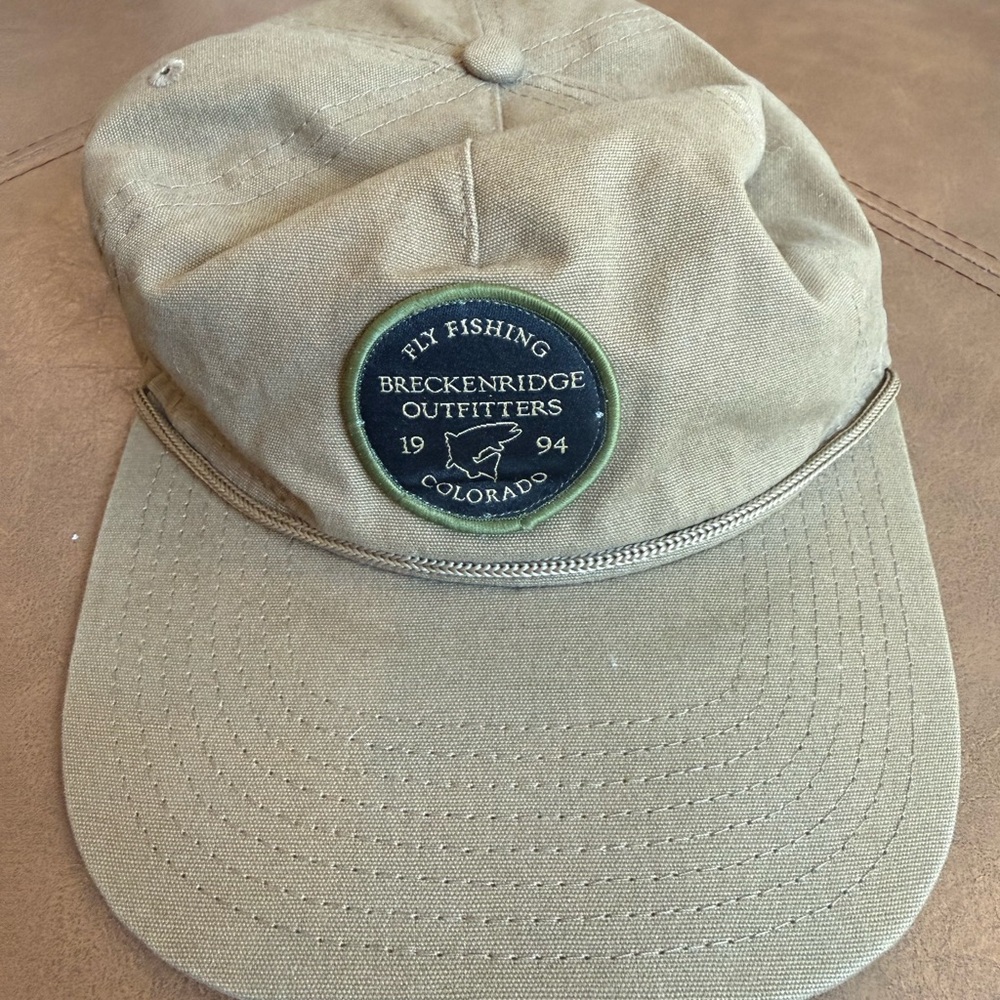 Breckenridge Outfitters Fly Fishing Hat Khaki Adjustable Cap Colorado